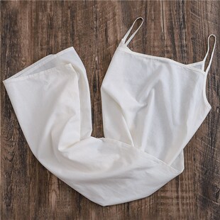 2024年夏季新款女纯白色内搭大码打底衫中长款吊带背心宽松连衣裙