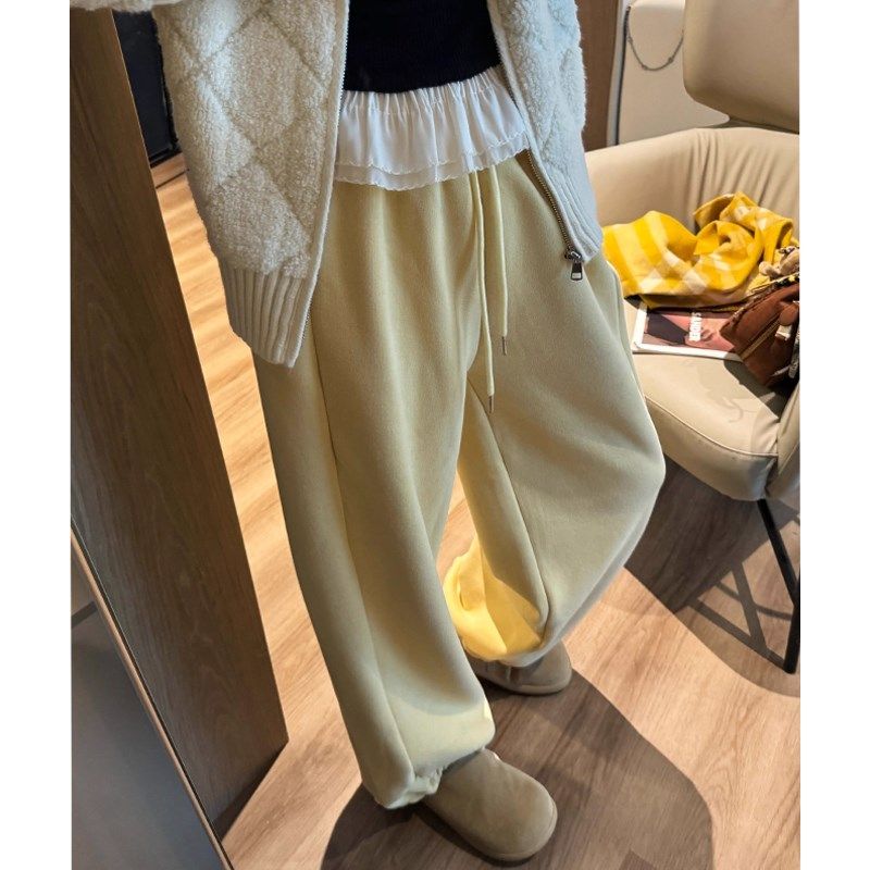 孕妇直筒裤秋冬季加绒外穿宽松无托腹抽绳束脚长裤子两穿休闲卫裤,孕妇装/孕产妇用品/营养,孕妇休闲裤,淘宝优惠券,粉丝福利购,淘宝优惠卷