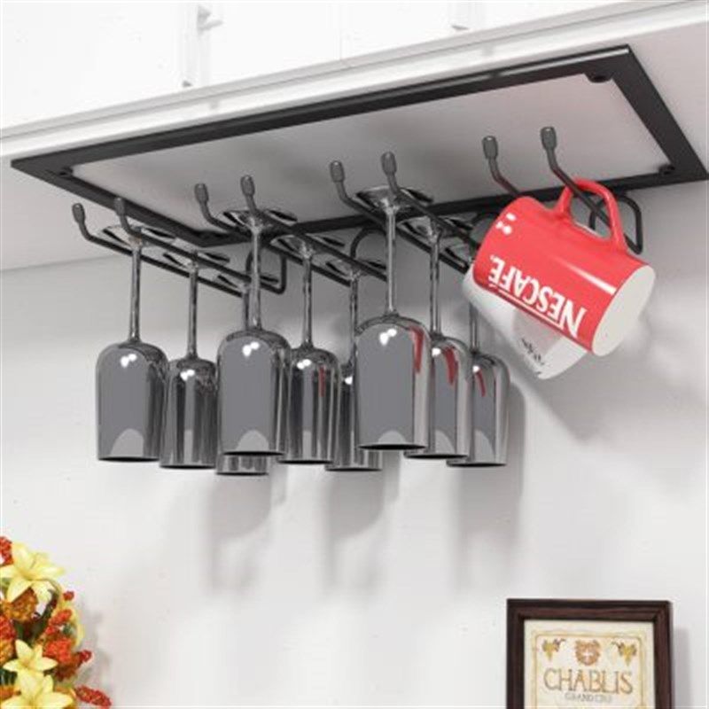 黑色倒挂红酒杯架家用吊杯架子悬挂红酒架高脚杯架酒柜摆件酒杯架,金属材料及制品,金属加工件/五金加工件,淘宝优惠券,粉丝福利购,淘宝优惠卷