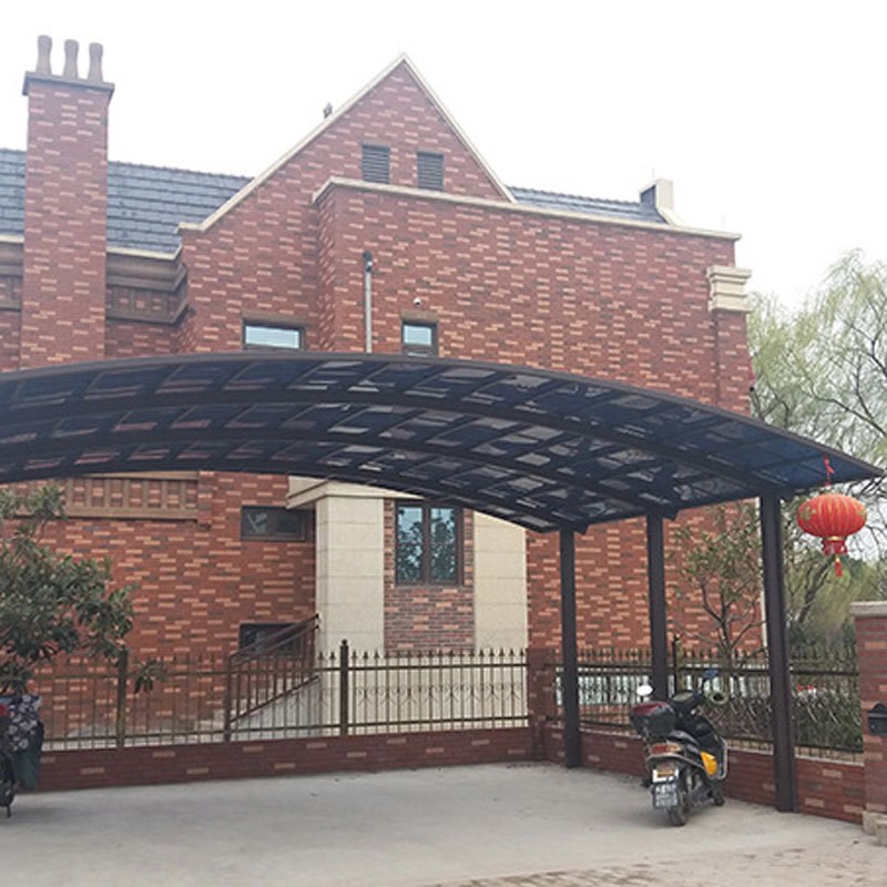 直供别墅小区户外停车场停车棚pc耐力板雨棚汽车遮阳棚