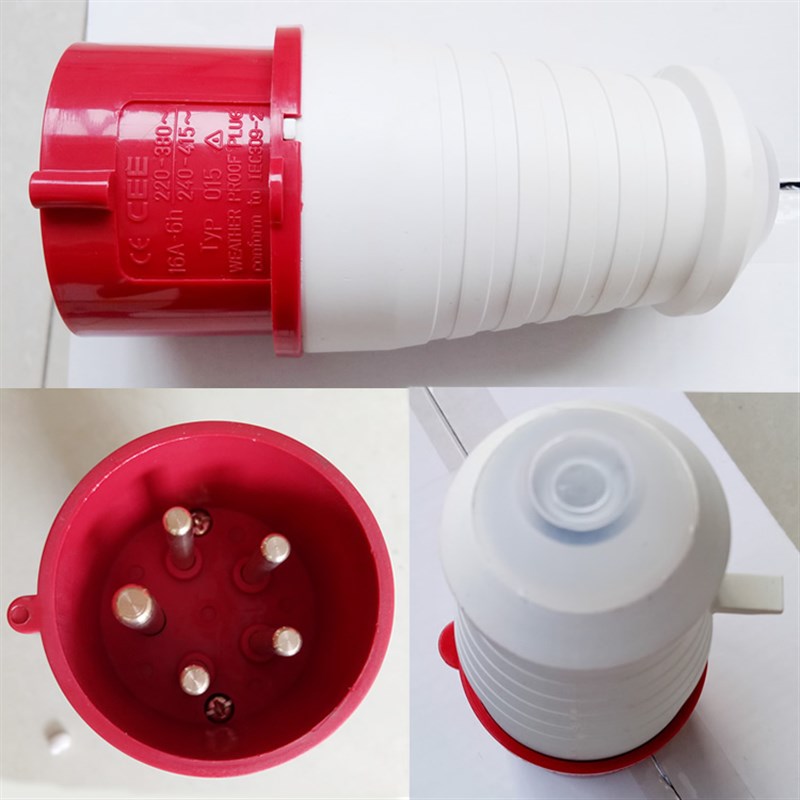 CEE16A-6H32A防水插头gyctTYP-015 025公母对插5孔工业插座连接器