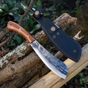 刀匠村手工锻打帕兰刀户外露营小柴刀砍树开路切肉菜多用途镰刀