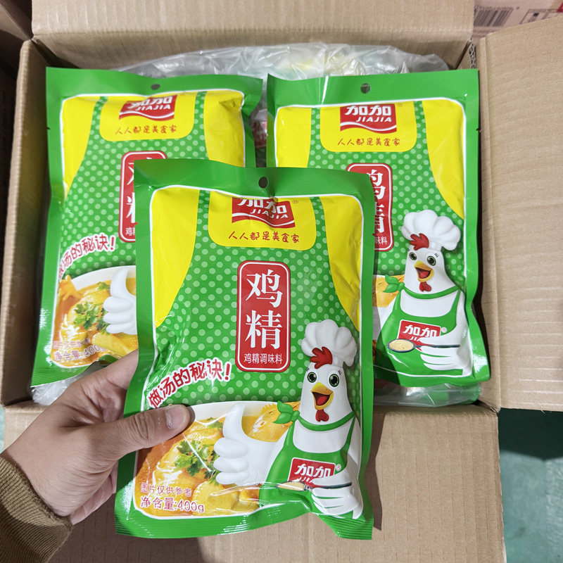 加加鸡精400g大包袋装厨房调味料火锅提鲜炒菜增香煲汤整箱批发
