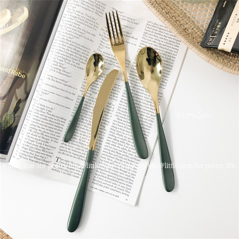 安宅小星 ns刀叉勺 甜品勺汤勺西餐餐具牛扒餐刀沙拉餐叉