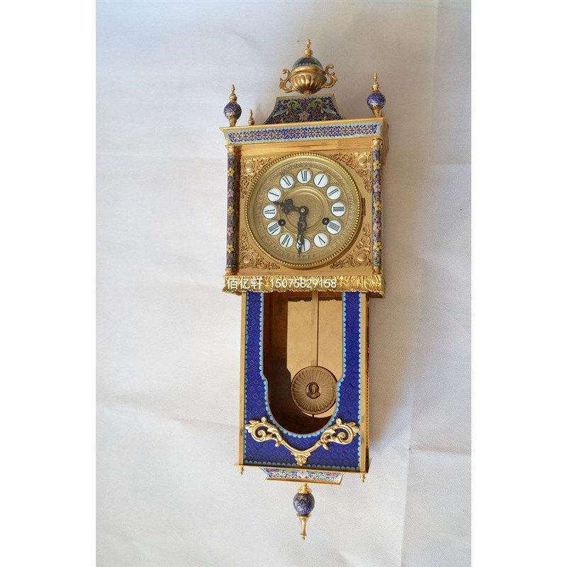挂钟景泰蓝镀金机械报时吊钟欧式古典家居壁挂钟复古创意仿古董钟