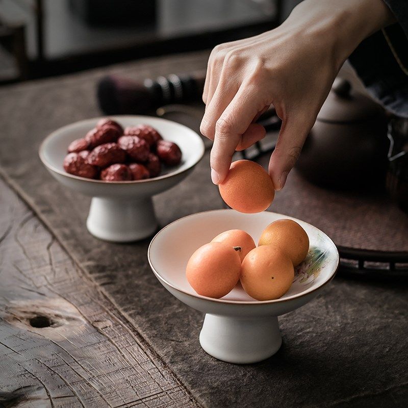 茶点盘果盘高脚盘点心水果中式高足糕点陶瓷果篮零食碗碟,餐饮具,果盆/果盘/果篮,淘宝优惠券,粉丝福利购,淘宝优惠卷