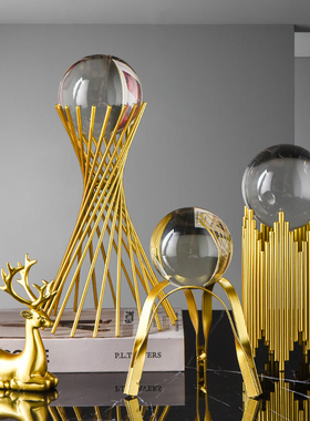 轻奢高档球摆件客厅玄关电视现简约创意家居装饰品