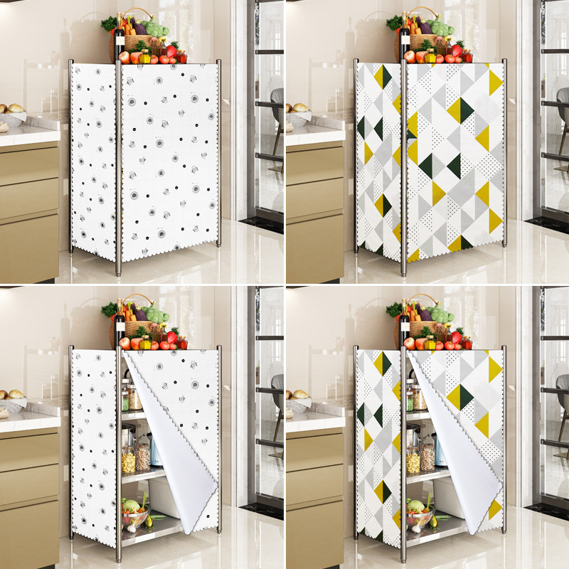 厨房防尘布收纳架储物柜遮挡帘防水防油防尘罩套粘贴式盖布,居家布艺,门帘,淘宝优惠券,粉丝福利购,淘宝优惠卷