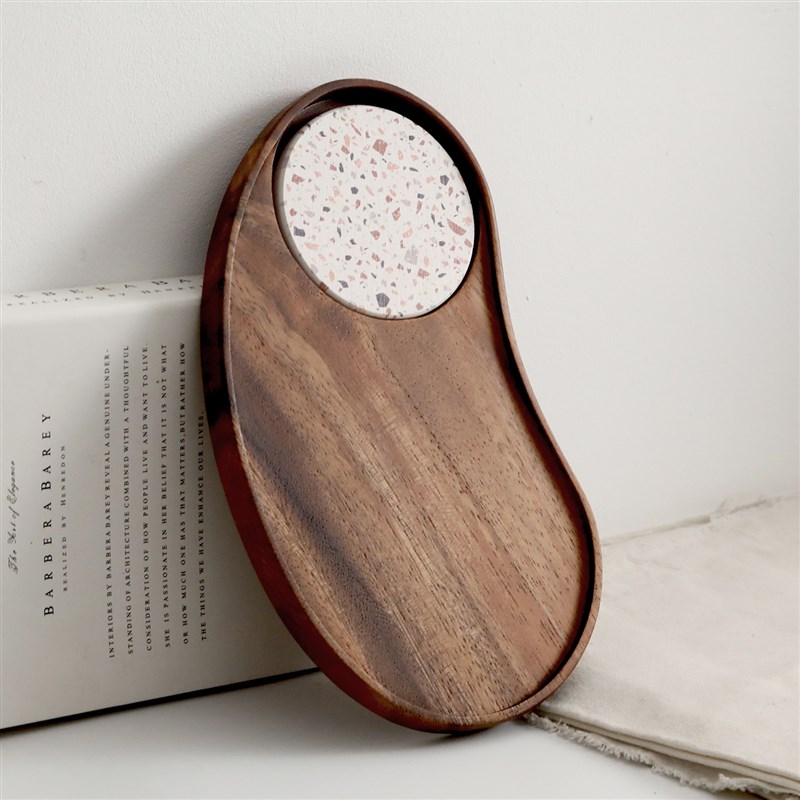 核桃实木托盘木制餐盘甜点咖啡点心盘介绍日式糕点盘