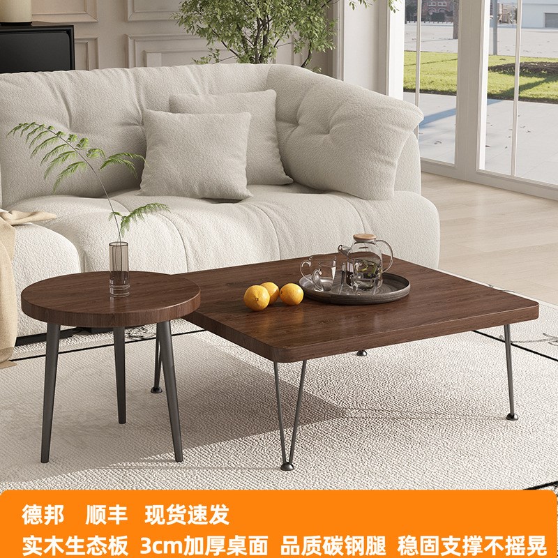 实木茶几客厅小户型家用中古风茶台泡茶桌边几民宿阳台矮桌