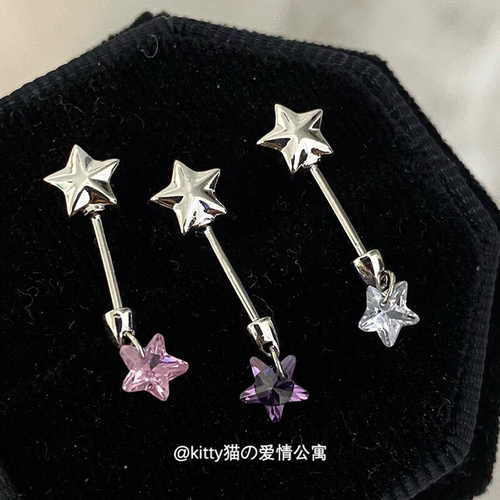 316L钛钢五角星恶魔钉