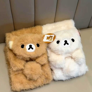 轻松熊围巾可爱卡通保暖情侣款加厚围脖秋冬氛围感护颈长条送礼物