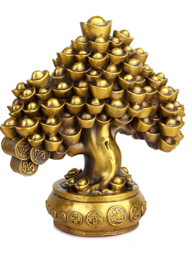 铜聚宝盆树摇钱树摆件 金钱树家居工艺品店铺开业礼品