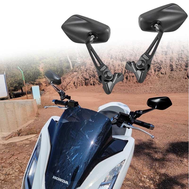 摩托车后视镜改装金属大视野高清防眩反光镜PCX160 燎700 启典150