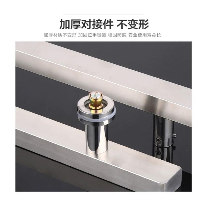 加厚玻璃门拉手对装不锈钢方管哑黑大门扶手有框门木门大拉手把手