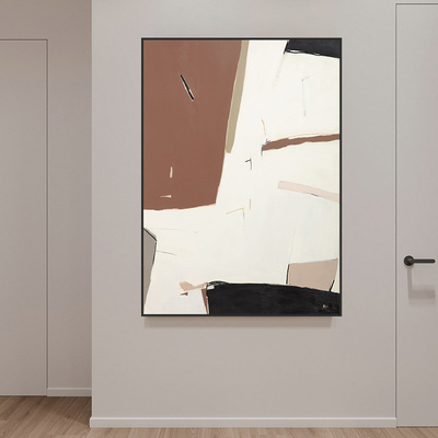 风格楼梯间装饰画关幅玄大背景墙壁象色块抽画艺术挂画