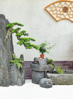 办公室客厅阳台招财养鱼池景观花园户外装饰庭院假山流水喷泉摆件