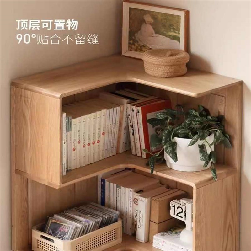 柜柜落地靠墙卧室多层架角置简易书柜书架一体物儿童客厅收纳转角