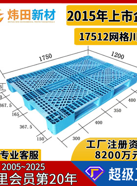 17512川字网格塑料托盘1750*1200*160可加十条钢管货架立体库重板