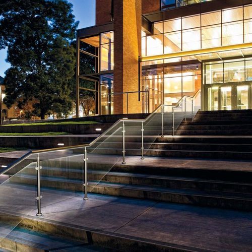 冠柏304不锈钢工程立柱配件座栏杆阳台护栏室内外楼梯玻璃扶手