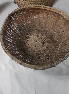 民俗老物件老旧提篮粪筐实木篮筐旧货复古怀旧装饰农家院道具摆件