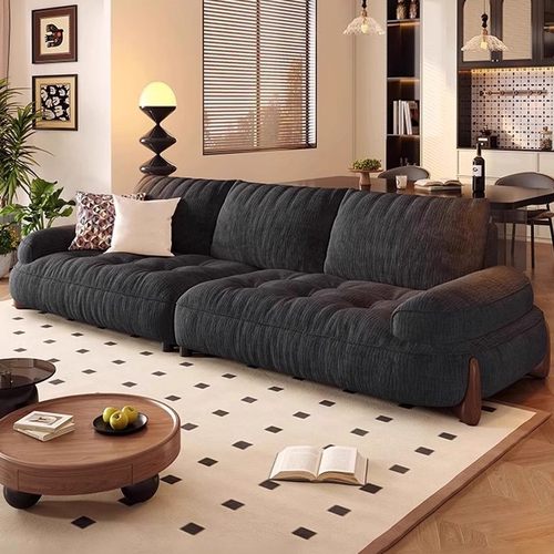 复古风布艺沙发现代小户型