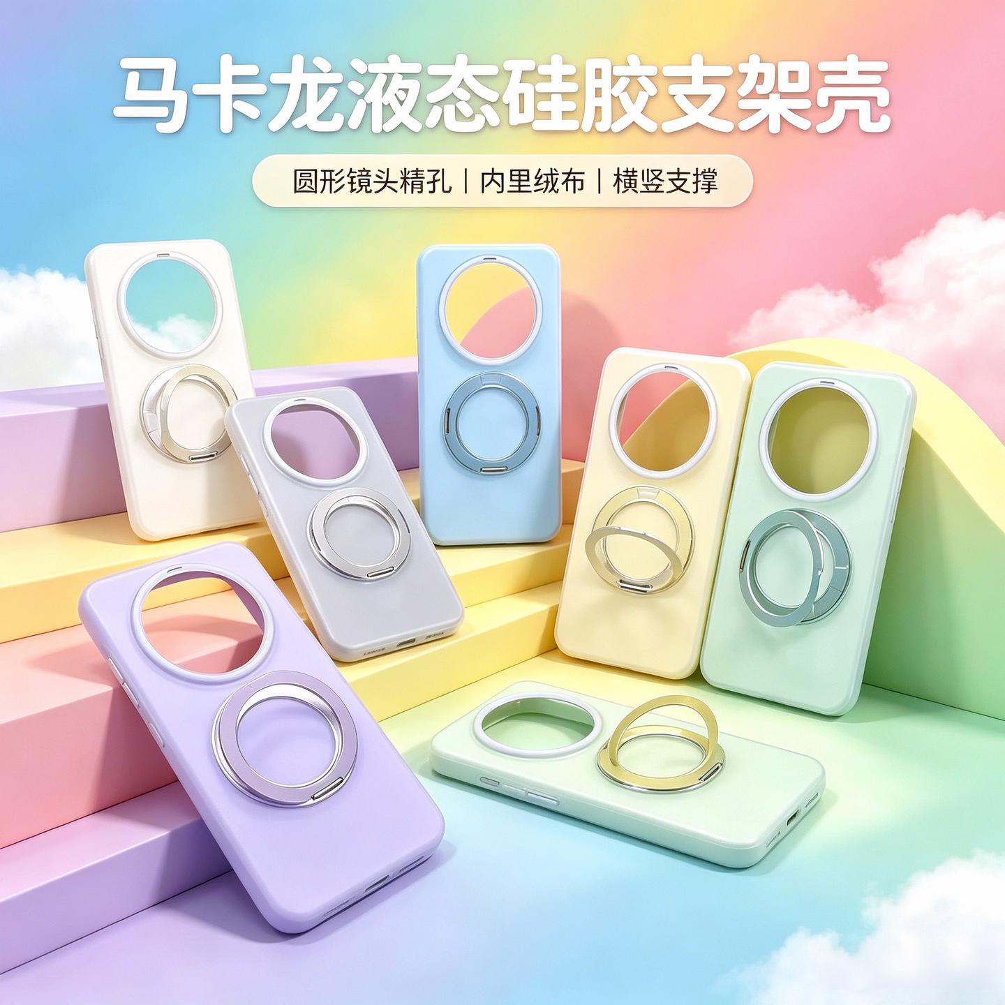 密素适用于小米17promax果冻液态硅胶小米17pro旋转支架小米15纯色ins风高级纯色小米14清新多巴胺果冻支架