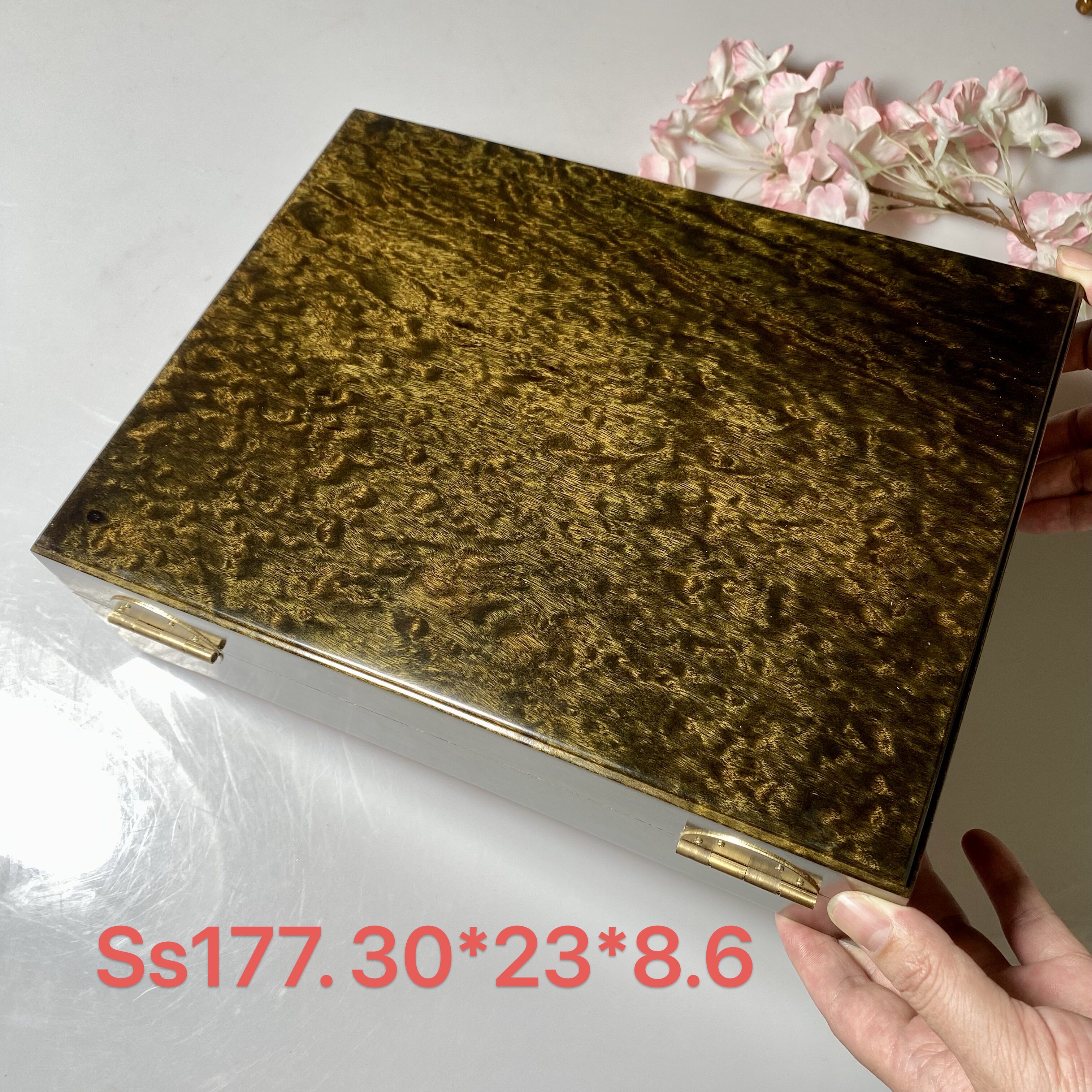金丝楠木小叶桢楠阴沉乌木满水波龙胆纹高级实用首饰盒实木收藏品