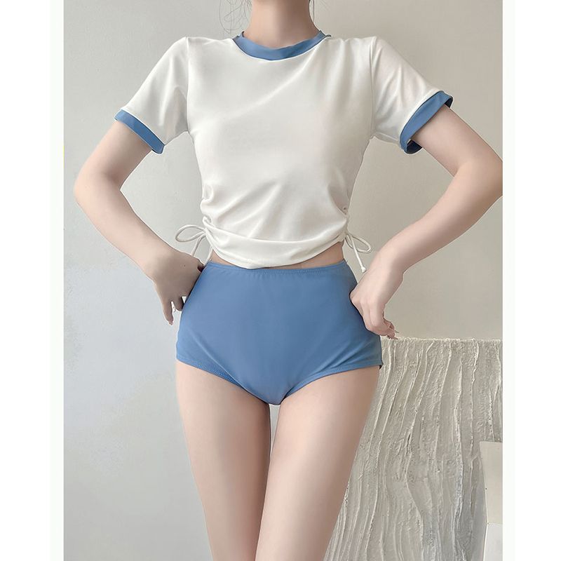 泳衣女高级感分体大童初中生保守12到15岁女款13学生14高中小个子