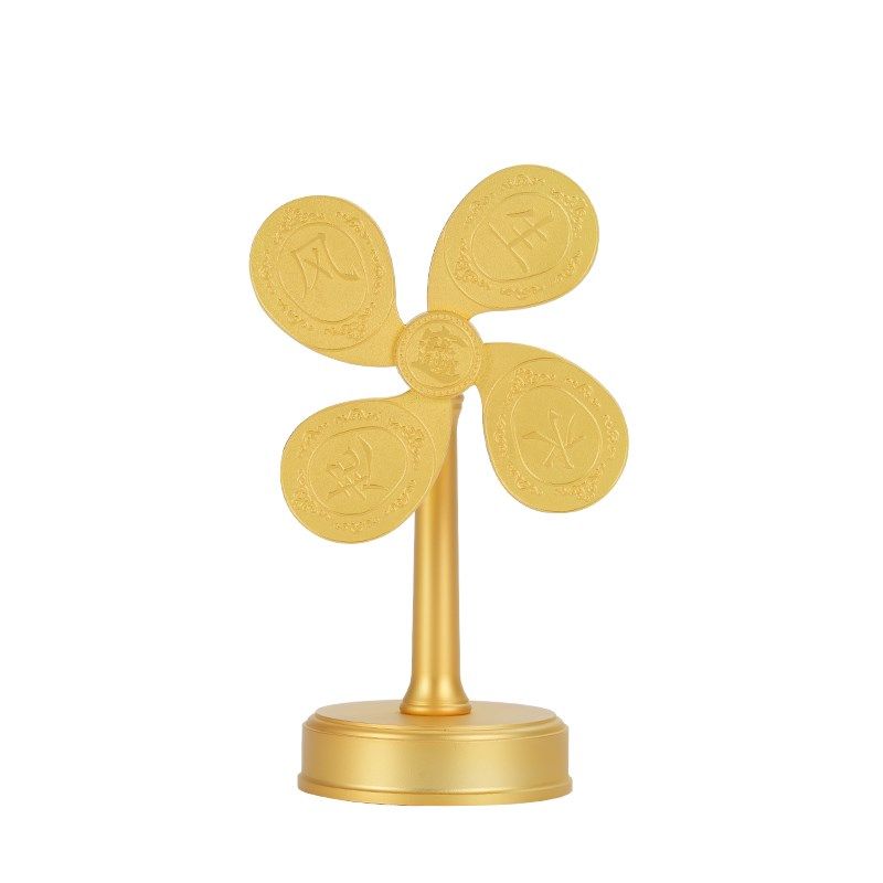 招财摆件办公桌风生水起聚财店铺开业送礼品可旋转铜风车