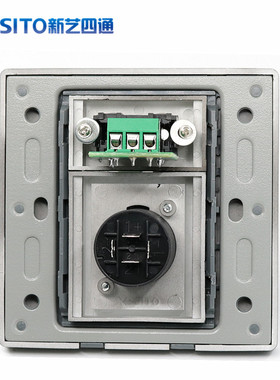 黑色双音频AV莲花加四芯舞台音响面板欧姆4P返听音箱86型开关插座