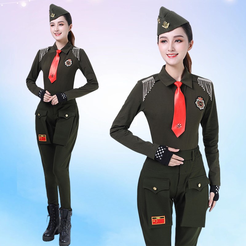 水兵舞服装女新款肩章长短袖翻领吉特巴演出服装男步哈伦裤两件套