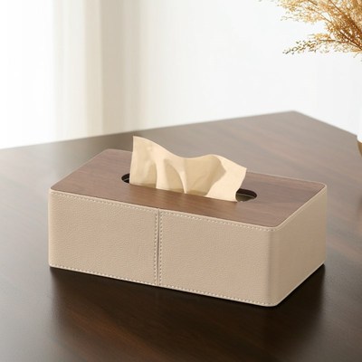 皮革纸巾盒客厅高档收纳纸盒桌面家用创意高级感纸抽盒抽纸盒