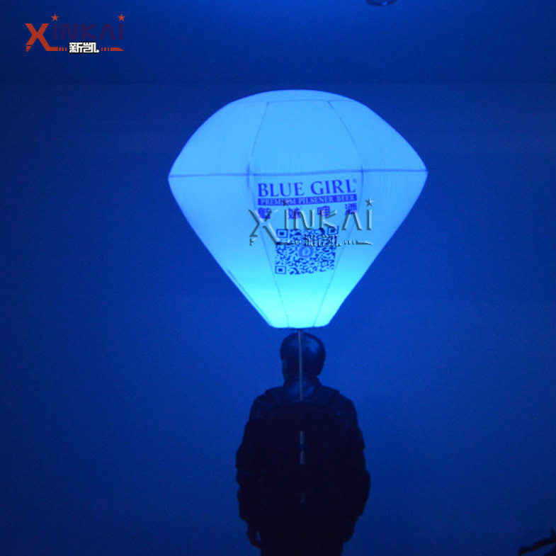 厂家直销充气背包球 LED灯夜光灯 移动发光广告灯光球 钻石背包球