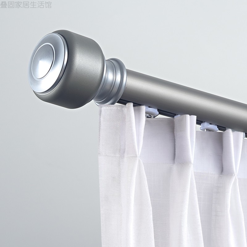 加厚铝合金窗帘杆单杆侧顶装窗帘杆子卧室支架罗马杆