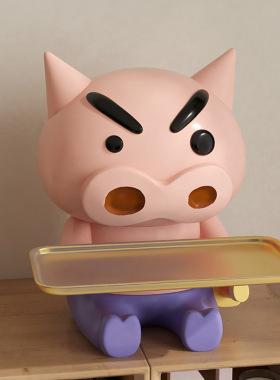 肥嘟嘟左卫门客厅玄关放钥匙收纳托盘装饰品搬家礼物摆件