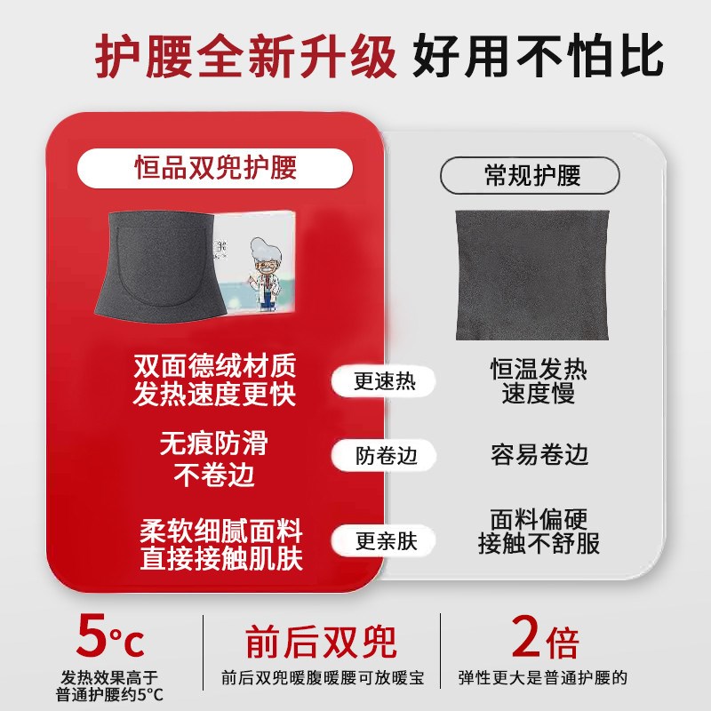 暖宫护腰带女士保暖腰部发热德绒带兜暖腹经期双兜护肚子秋冬防寒