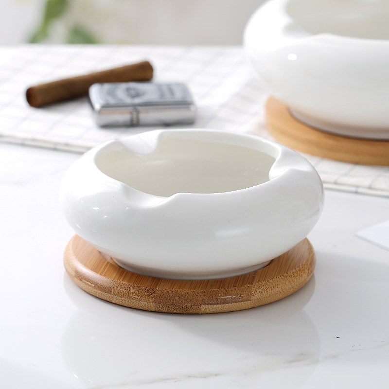 陶瓷烟灰缸简约创意个性潮流多功能时尚客厅大号防风摆件家用