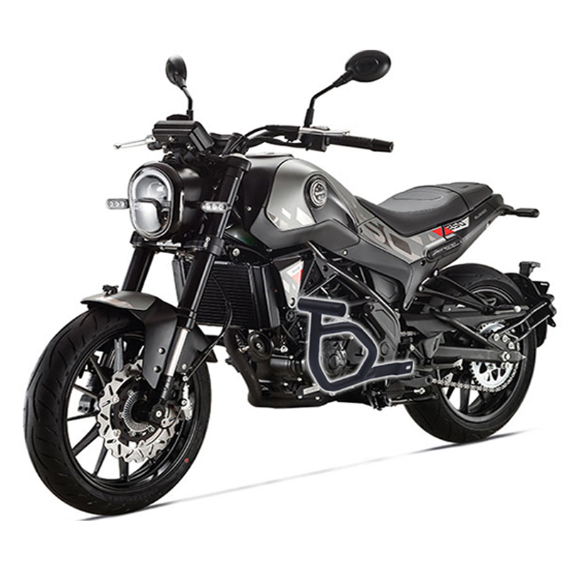 适用贝纳利幼狮250边包150护杠幼狮500保险杠折叠靠背货架800改装