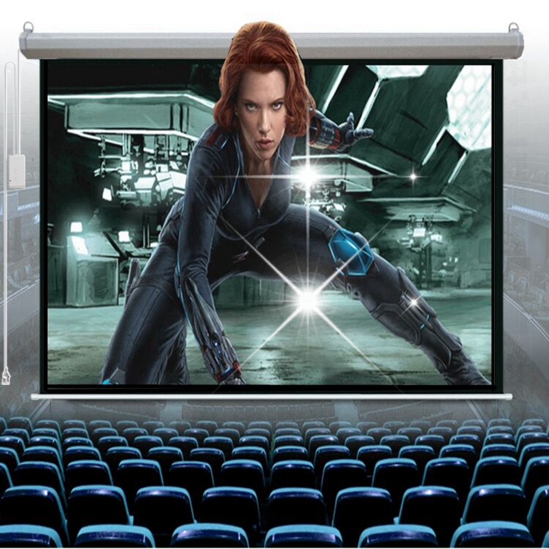 定制电动投影幕100/120寸150 180 200 250寸电动幕布投影机壁挂幕