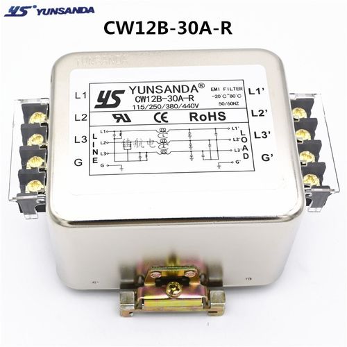 YUNSA电源滤波器CWBA 0A A AR导轨 三相三线