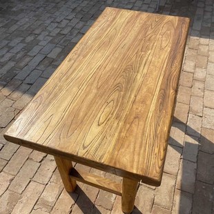 茶桌实木餐桌复古长桌办公简约书桌原木名宿吧台茶台老木板