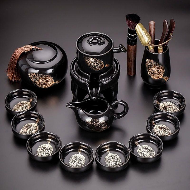 豪华时来运转懒人茶具套装石磨上档次自动泡茶壶功夫茶具全套