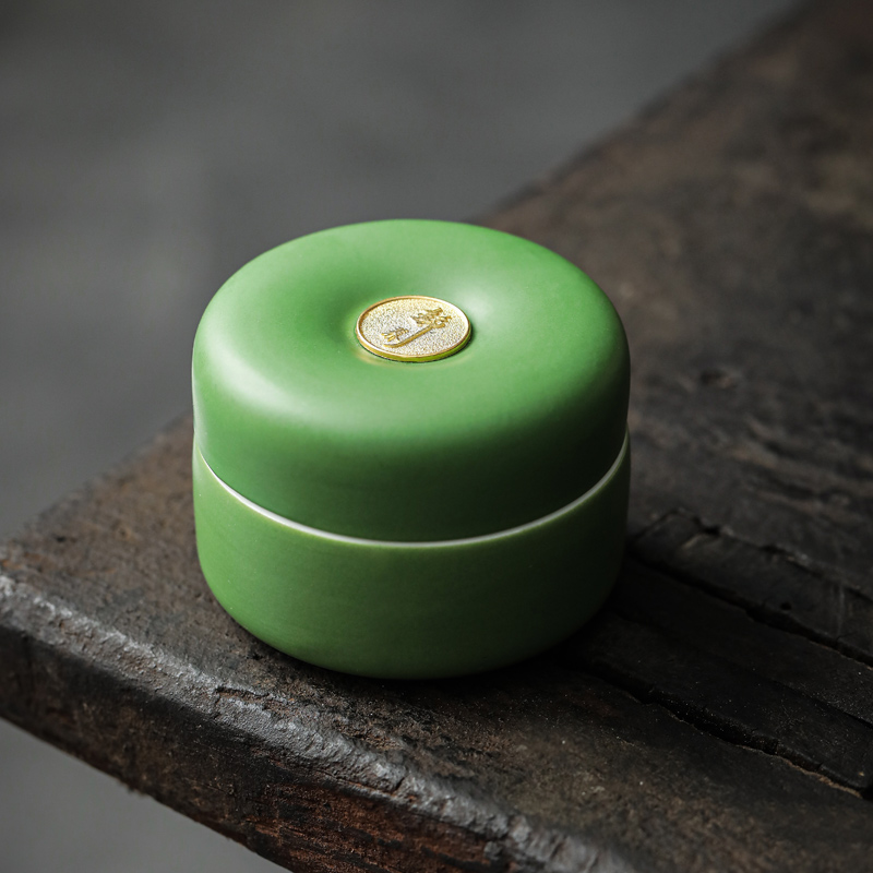 竹叶绿小茶叶罐密封储存罐户外出差旅行便携式随身迷你装茶罐子