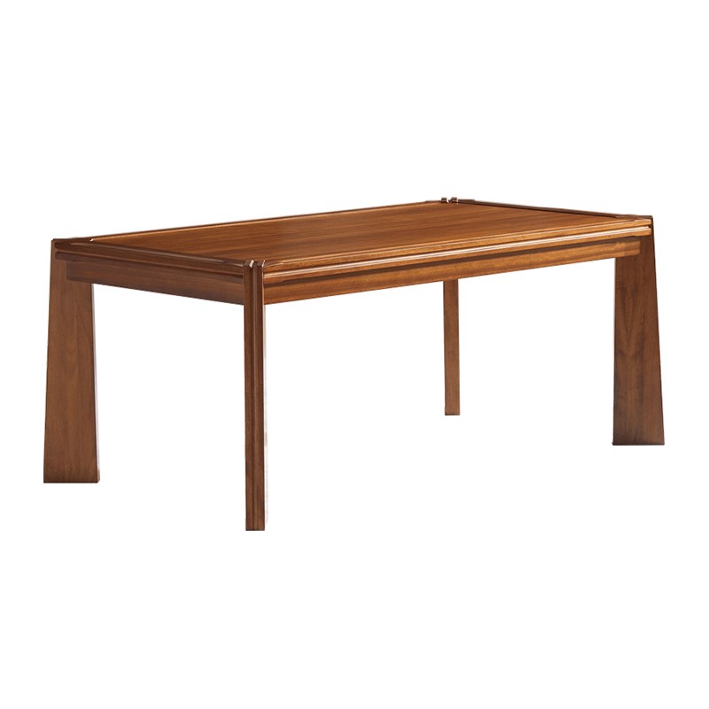 木夕新中式东南亚风格槟榔色餐厅家具胡桃色大小户型家用餐桌餐台