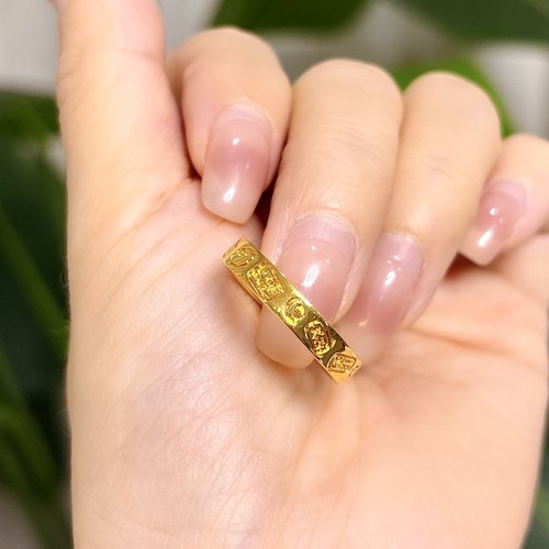 18K金戒指 好运财财戒