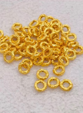 18K金配件 锤纹盘缠粒（单颗）80034