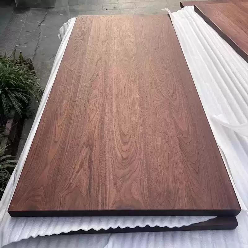 北美黑胡桃木升降桌面板纯胡桃实木窗台餐桌茶桌电脑办公桌吧台