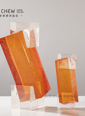 极简水晶高档摆件酒店大堂办公室玄关电视柜桌面软装饰品