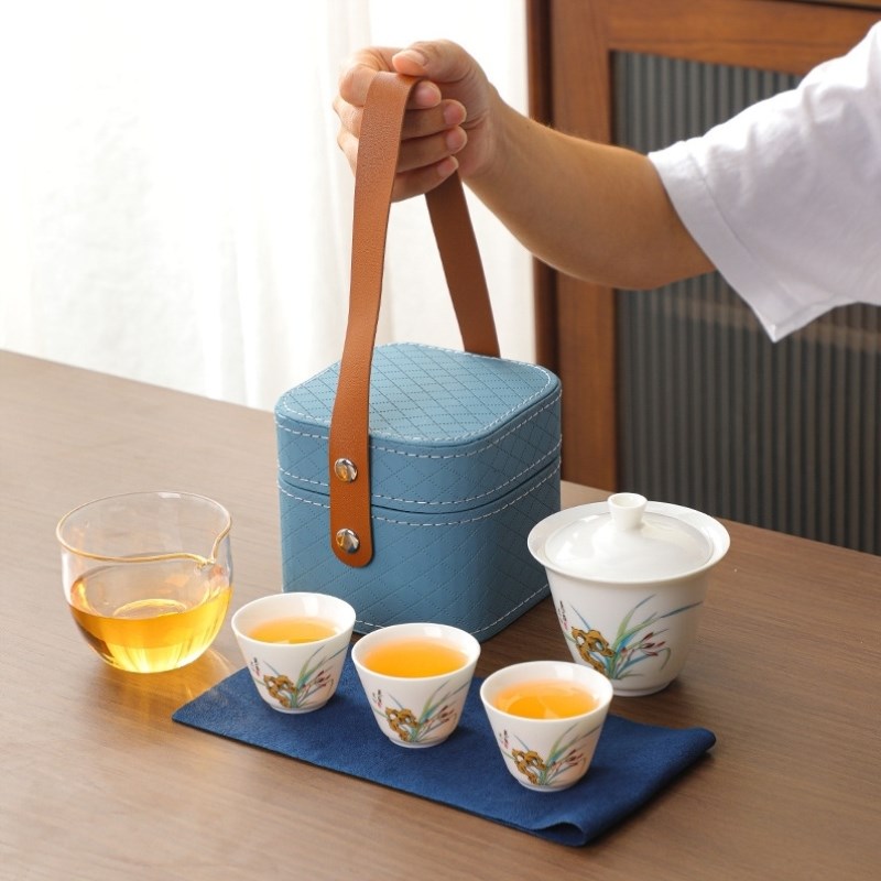 随行泡茶杯器收纳包简易旅行茶具二人茶水分离懒人旅游小套出差